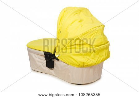Baby carrycot isolated on white