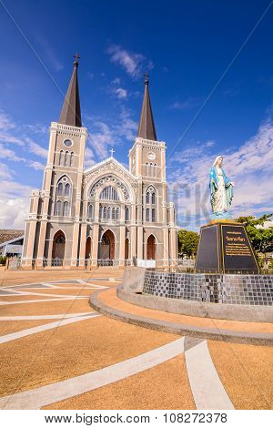 CHANTABURI THAILAND - 29 july 2015 : Old catholic church of Maephra Patisonti Niramon located in Cha