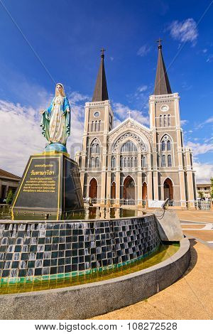 CHANTABURI THAILAND - 29 july 2015 : Old catholic church of Maephra Patisonti Niramon located in Cha
