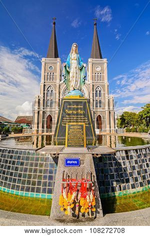 CHANTABURI THAILAND - 29 july 2015 : Old catholic church of Maephra Patisonti Niramon located in Cha