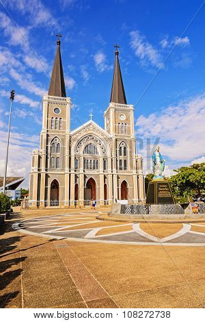 CHANTABURI THAILAND - 29 july 2015 : Old catholic church of Maephra Patisonti Niramon located in Cha