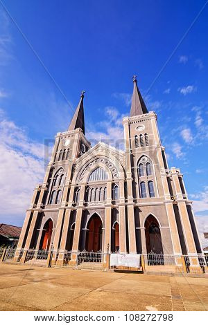 CHANTABURI THAILAND - 29 july 2015 : Old catholic church of Maephra Patisonti Niramon located in Cha