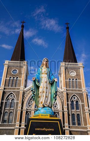 CHANTABURI THAILAND - 29 july 2015 : Old catholic church of Maephra Patisonti Niramon located in Cha