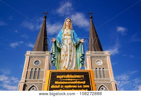 CHANTABURI THAILAND - 29 july 2015 : Old catholic church of Maephra Patisonti Niramon located in Cha