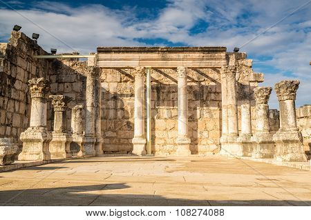 Synagogue In Jesus Town Of Capernaum