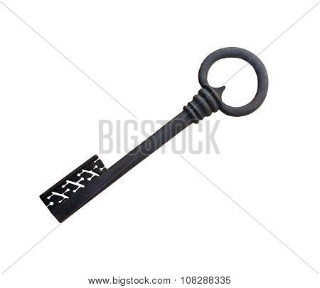 The Ancient Old Key On White Background, Isolated