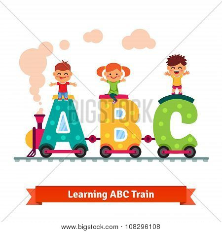 Children learning alphabet concept