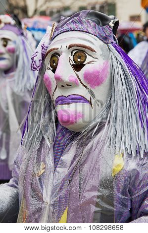 People take part in Basel Carnival in Basel, Switzerland.