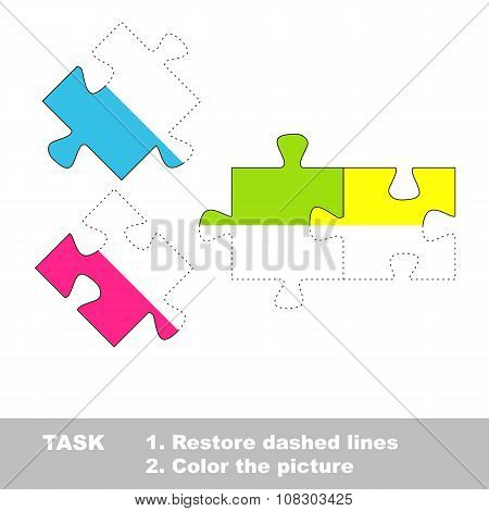 Vector trace game. Puzzle to be colored.