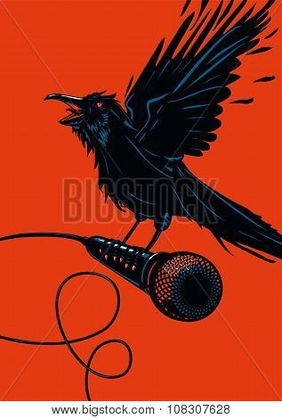 Raven is holding a microphone
