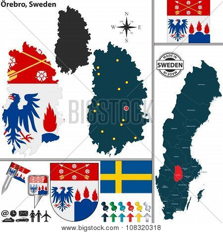 Map Of Orebro, Sweden