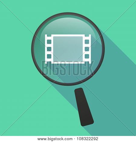 Long Shadow Magnifier Vector Icon With A Film Photogram