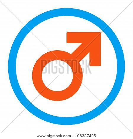 Male Symbol Rounded Glyph Icon