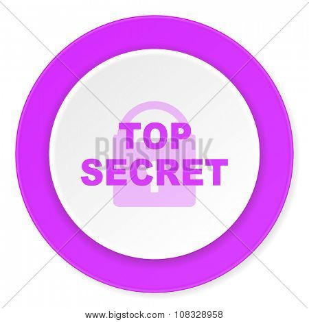 top seret violet pink circle 3d modern flat design icon on white background 