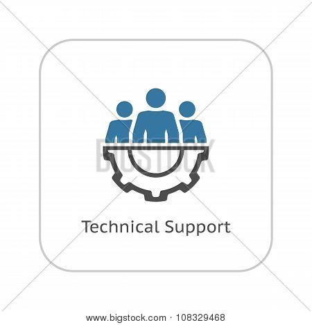 Technical Support Icon. Flat Design. Business Concept. Isolated Illustration.