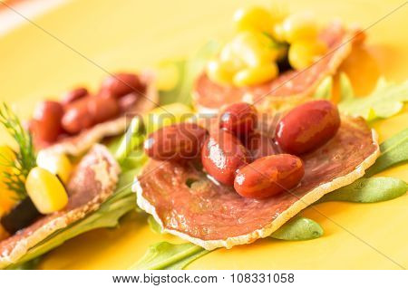 Tapas, Pintxos With Grilled Sausages