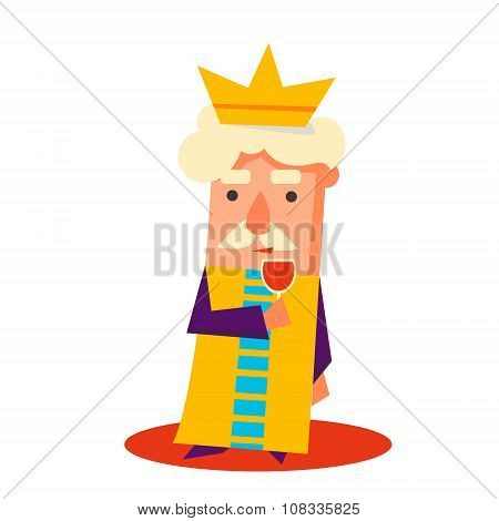 King Cartoon Emotion Vector Illustration Set