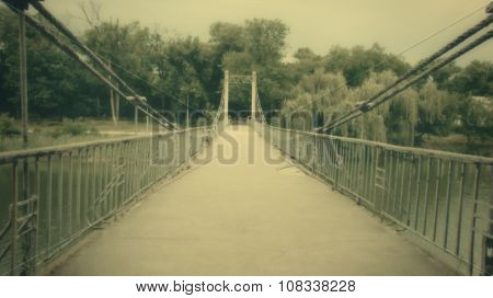 Deserted Bridge Over The River