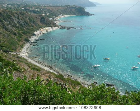 Aerial View Of The Coastline At Capo Vaticano On The Tyrrhenian Sea Italy