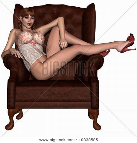 Seksi dessous kızla