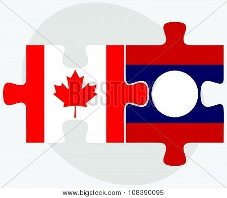 Canada And Laos Flags