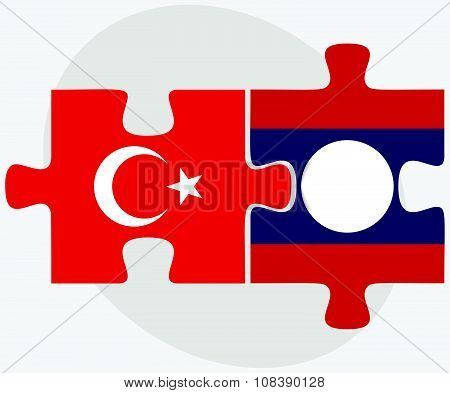 Turkey And Laos Flags