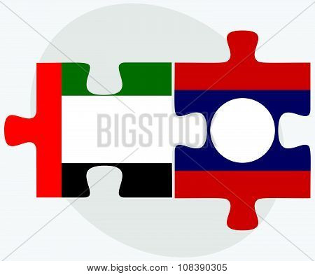 United Arab Emirates And Laos Flags