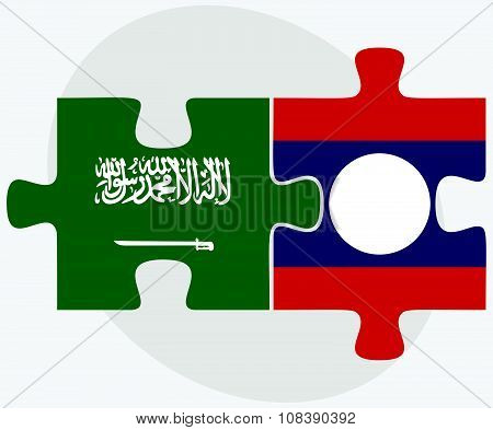 Saudi Arabia And Laos Flags