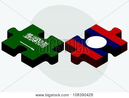 Saudi Arabia And Laos Flags