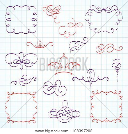 decorative frames and calligraphic doodle