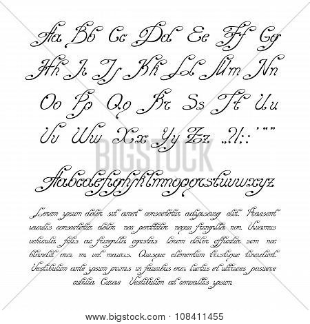 Calligraphic alphabet