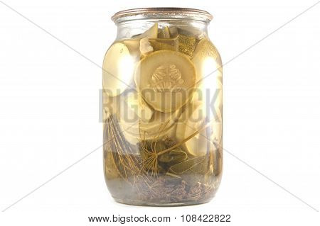 Jar on white background