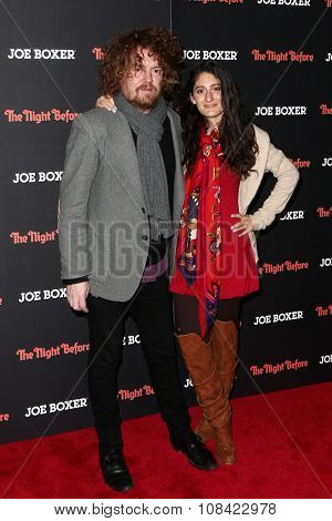 NEW YORK-NOV 16: Designer Arden Wohl (R) and Jonah Freeman attend the New York screening of Columbia Pictures' 