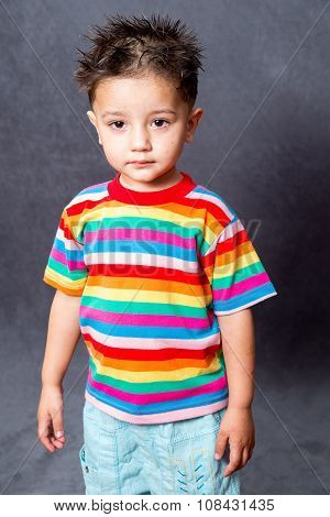 boy fashion portrait. Child model.