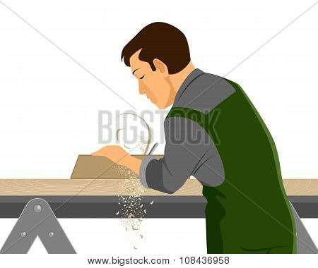 Carpenter With Plane