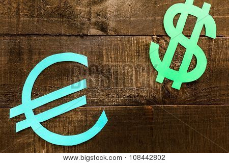 Photo illustration euro and dollar