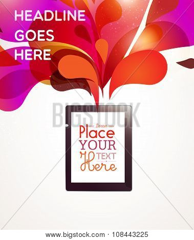 Vector illustration with tablet pc
