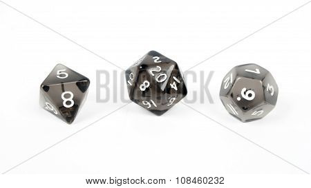 Black dice, runes isolated on white background