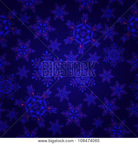 Blue Pattern With Snowflakes, Vector