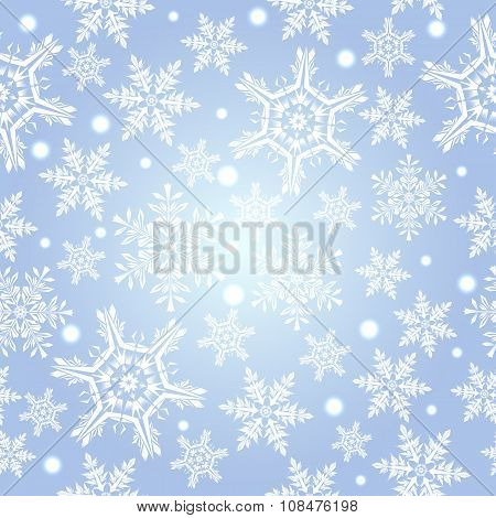 Light Blue Pattern With Snowflakes, Vector