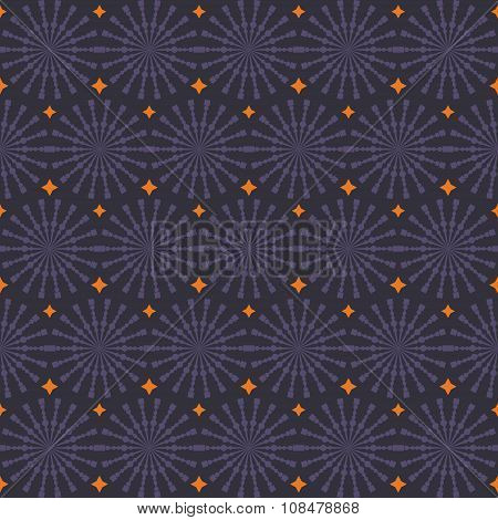 Abstract Geometric Seamless Pattern. Purple And Orange Style Pattern With Circle And Line.