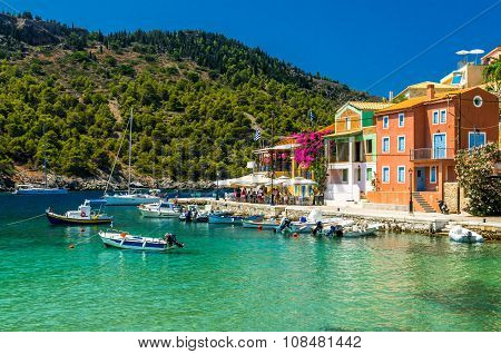 Assos Village On The Island Of Kefalonia In Greece