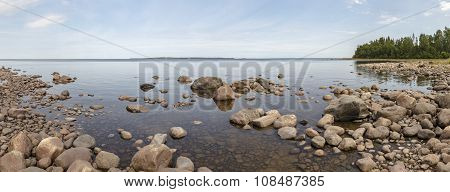 Panorama Of The Bay Of Lake Ladoga In The European Part Of Russia