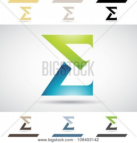 Design Concept of Colorful Stock Icons and Shapes of Letter E, Vector Illustration 
