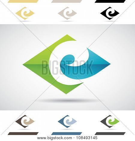 Design Concept of Colorful Stock Icons and Shapes of Letter E, Vector Illustration 