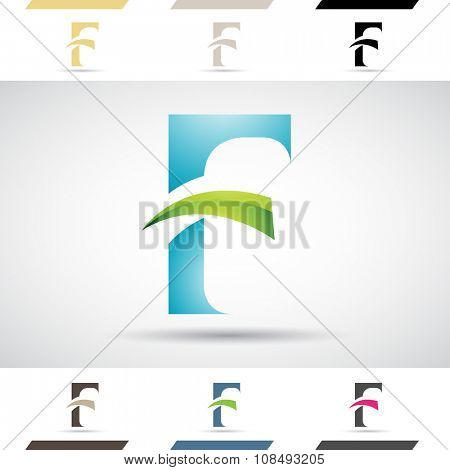 Design Concept of Colorful Stock Icons and Shapes of Letter F, Vector Illustration 