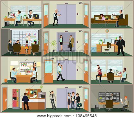 workday in an office building