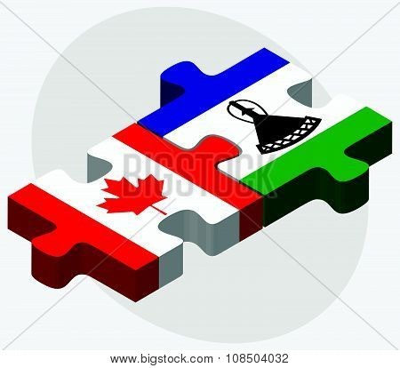 Canada And Lesotho Flags