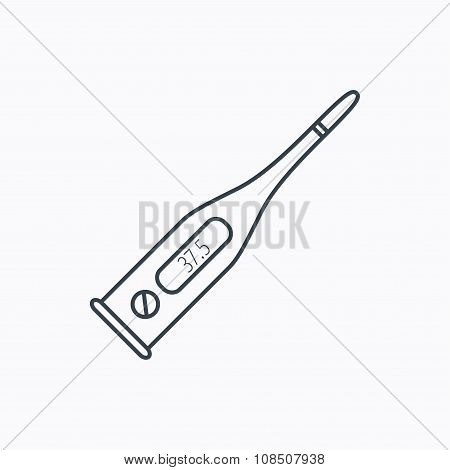 Electronic thermometer icon. Measurement tool.