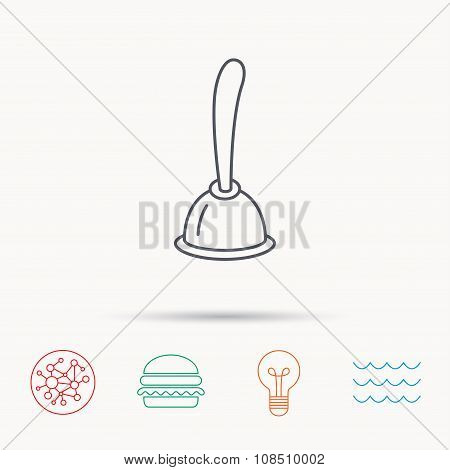 Plunger icon. Toilet cleaning tool sign.